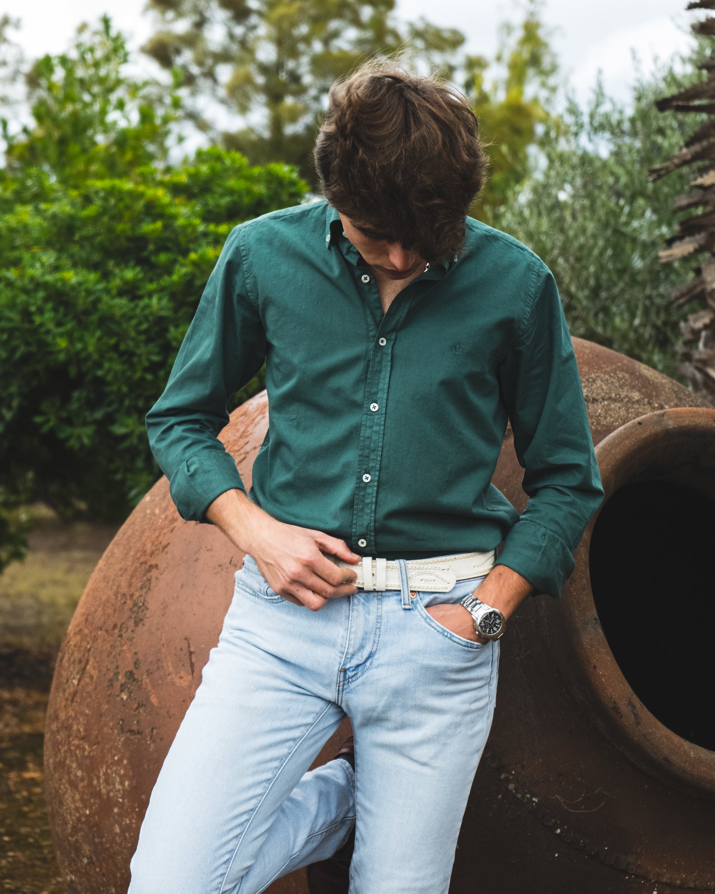 CAMISA OXFORD VERDE ESMERALDA
