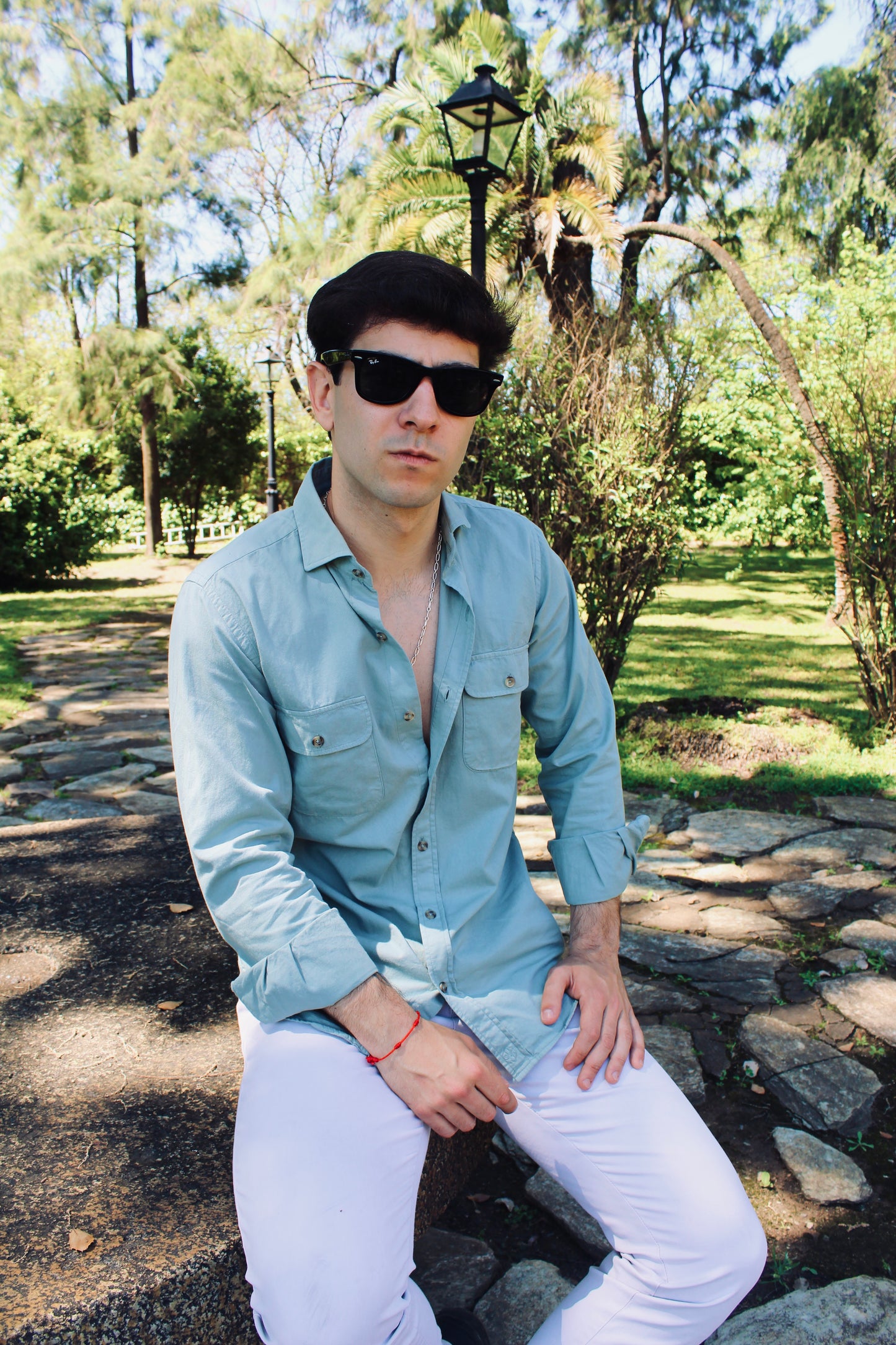 CAMISA DOS BOLSILLOS VERDE ADRIATIC