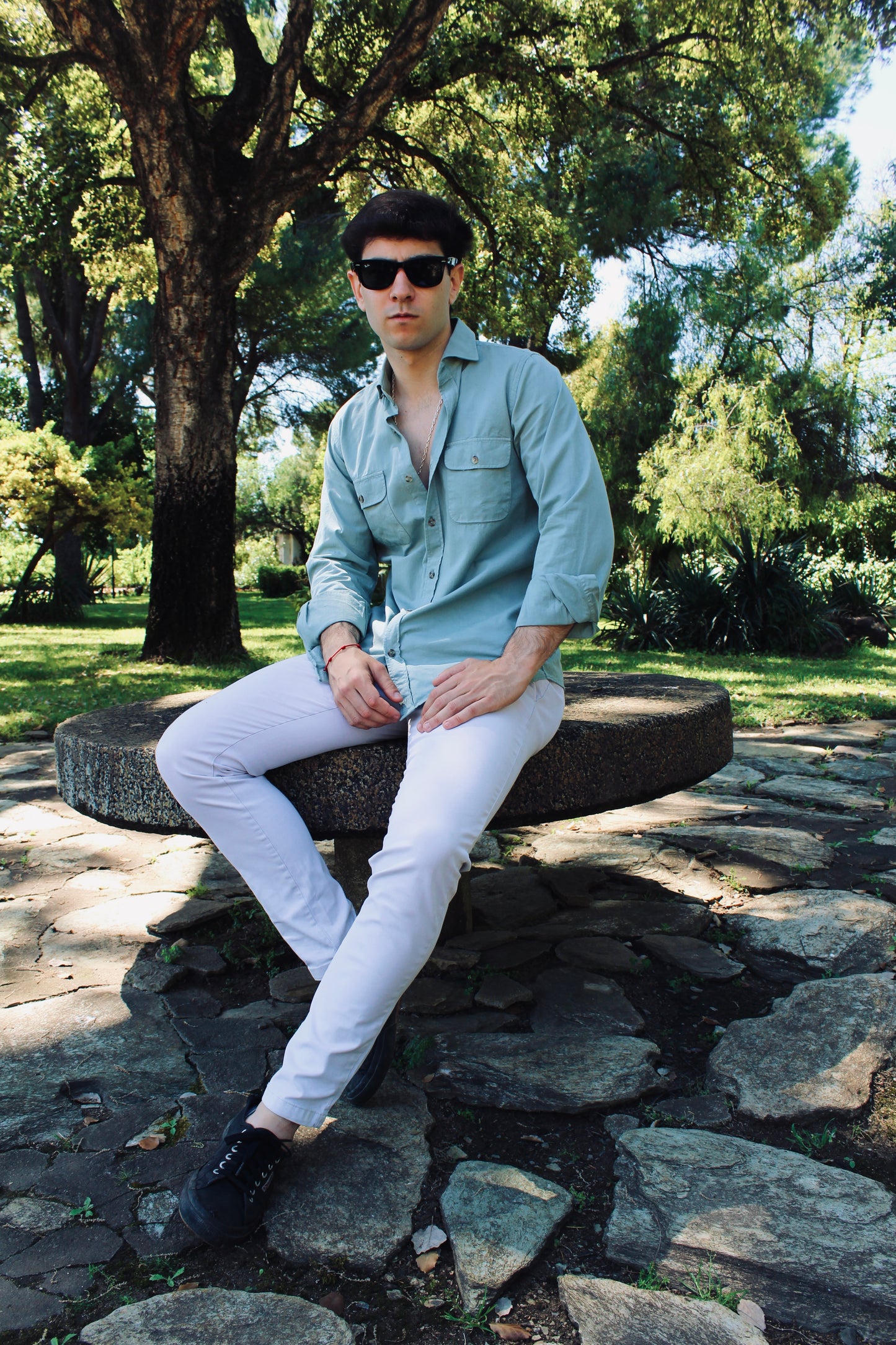 CAMISA DOS BOLSILLOS VERDE ADRIATIC