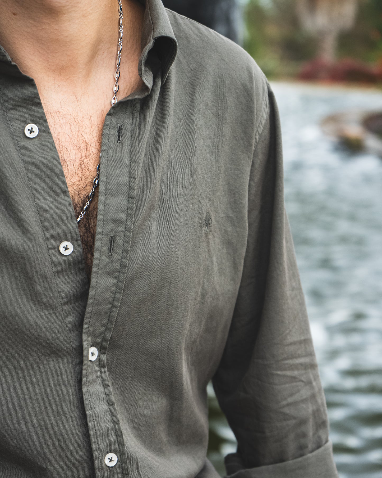 CAMISA OXFORD VERDE CAZA