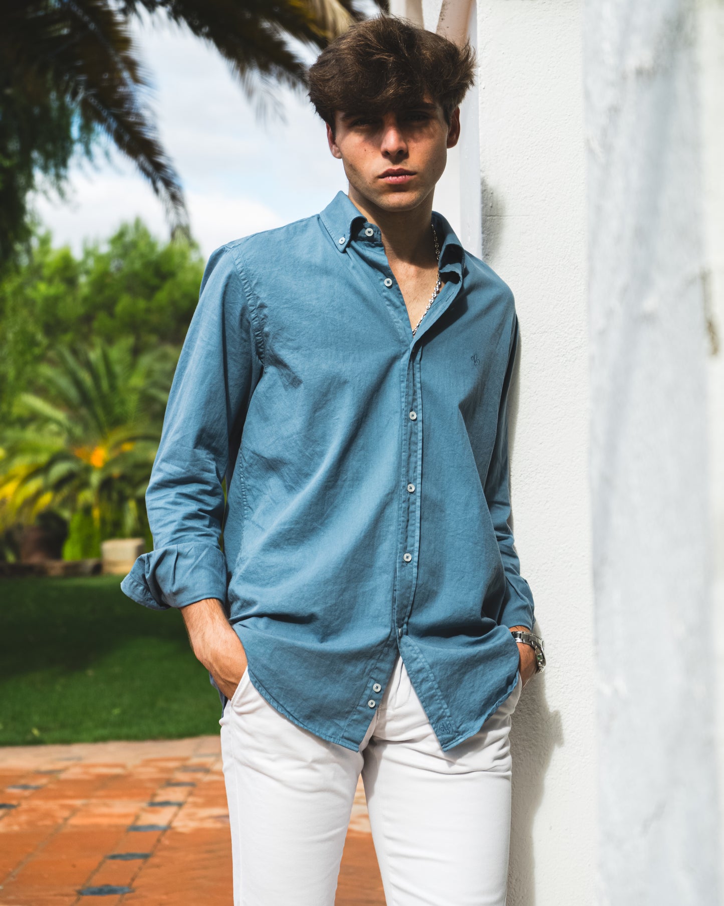 CAMISA OXFORD AZUL