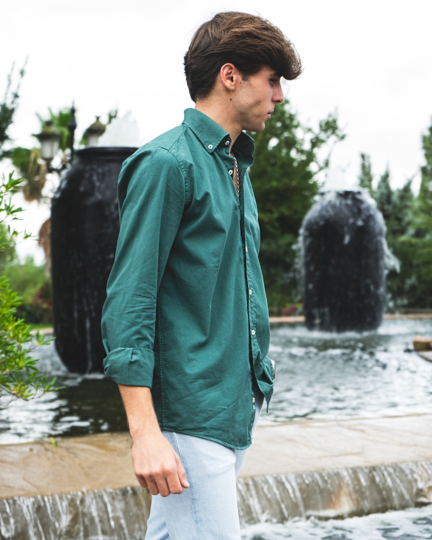 CAMISA OXFORD VERDE ESMERALDA