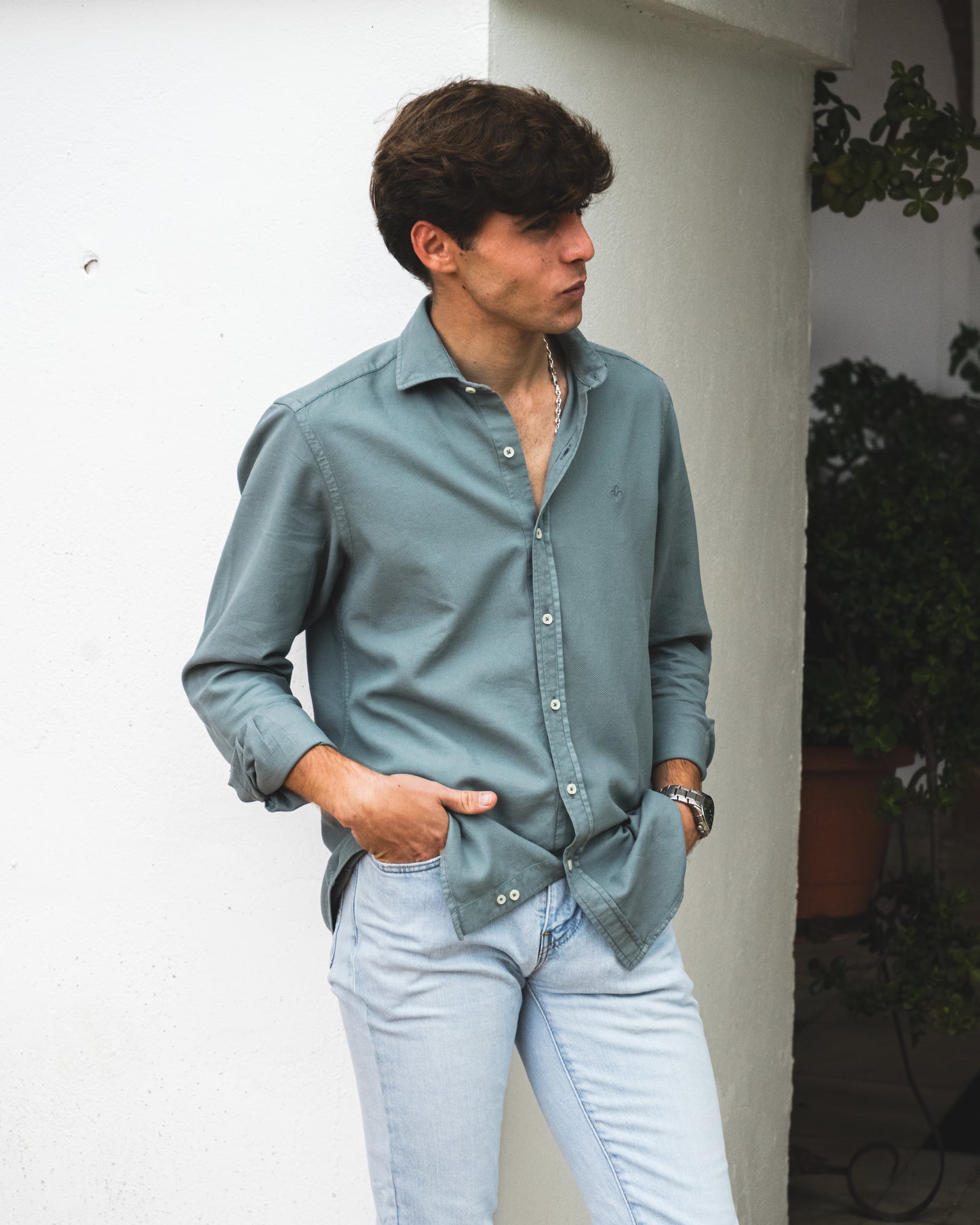 CAMISA PIQUÉ AZUL