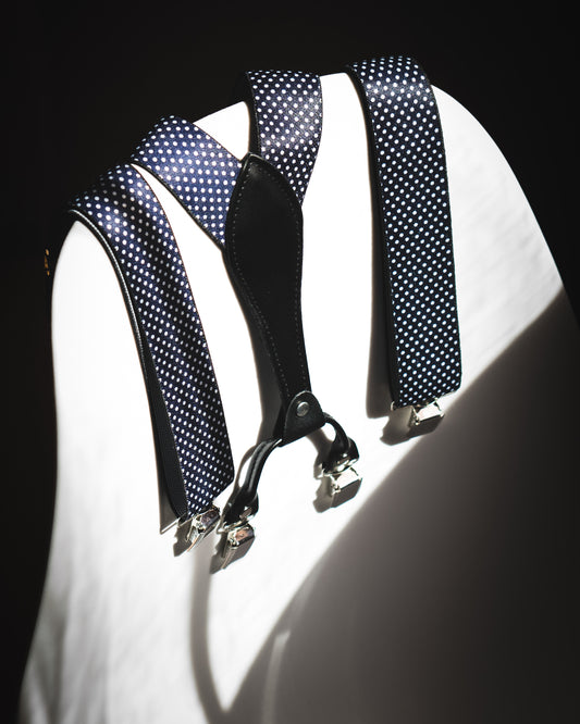 Tirantes azul marino topos