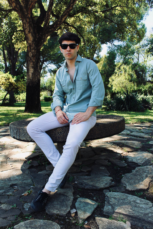 CAMISA DOS BOLSILLOS VERDE ADRIATIC
