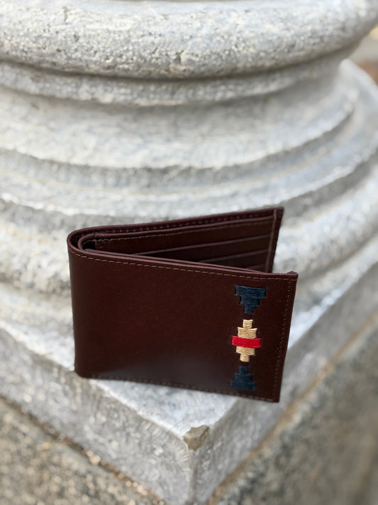 CARTERA BORDADA AZUL