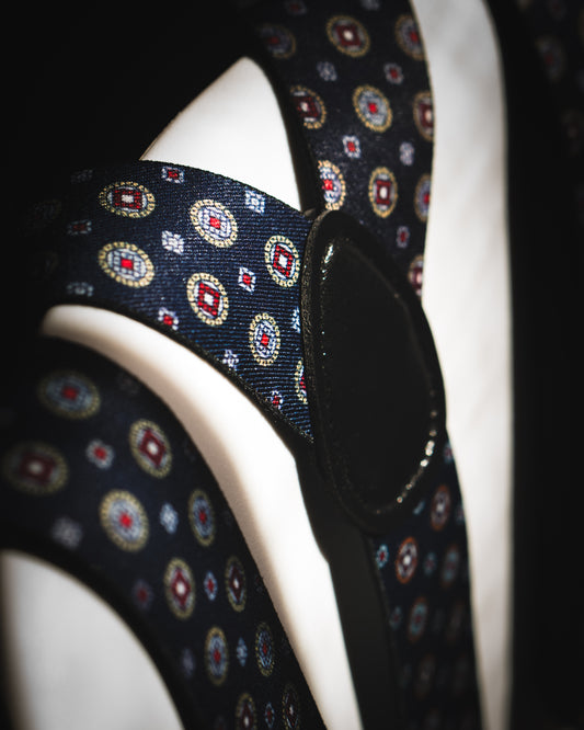 Tirantes detalles geométricos azul