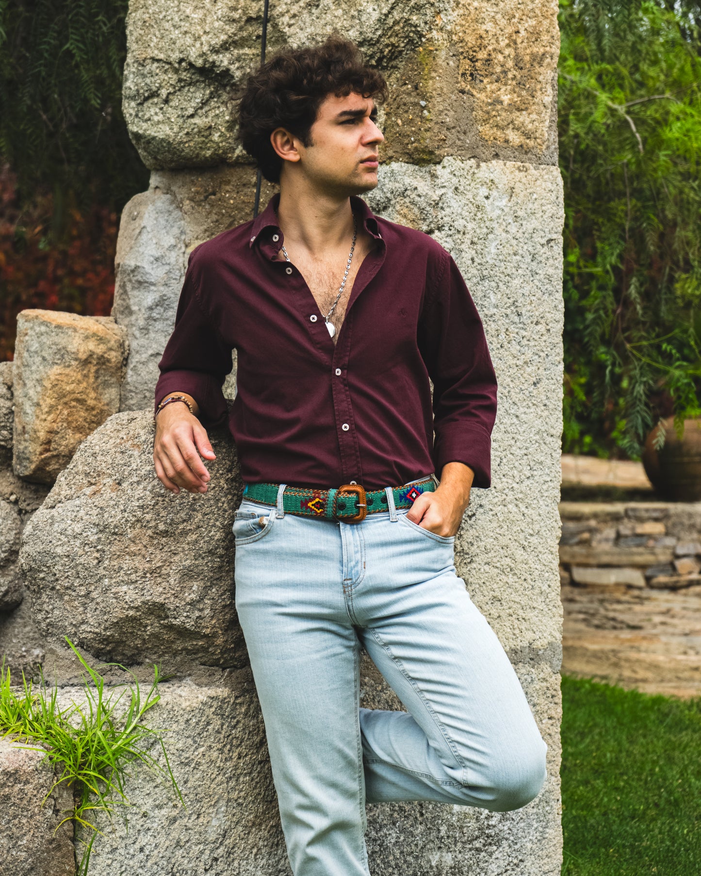 CAMISA OXFORD BURDEOS