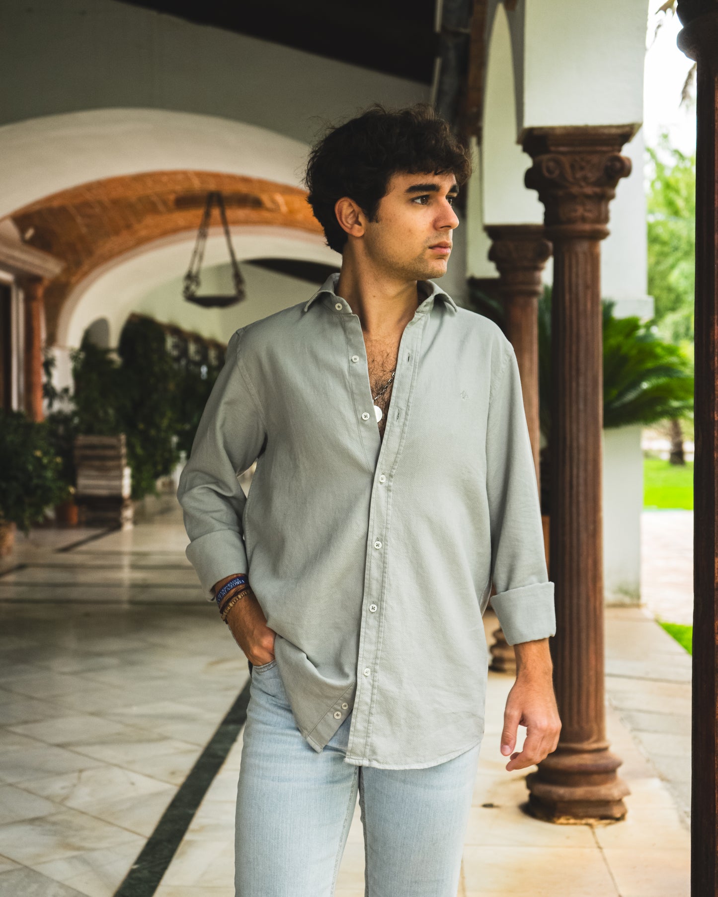 CAMISA PIQUÉ GRIS