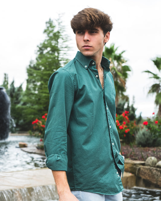 CAMISA OXFORD VERDE ESMERALDA