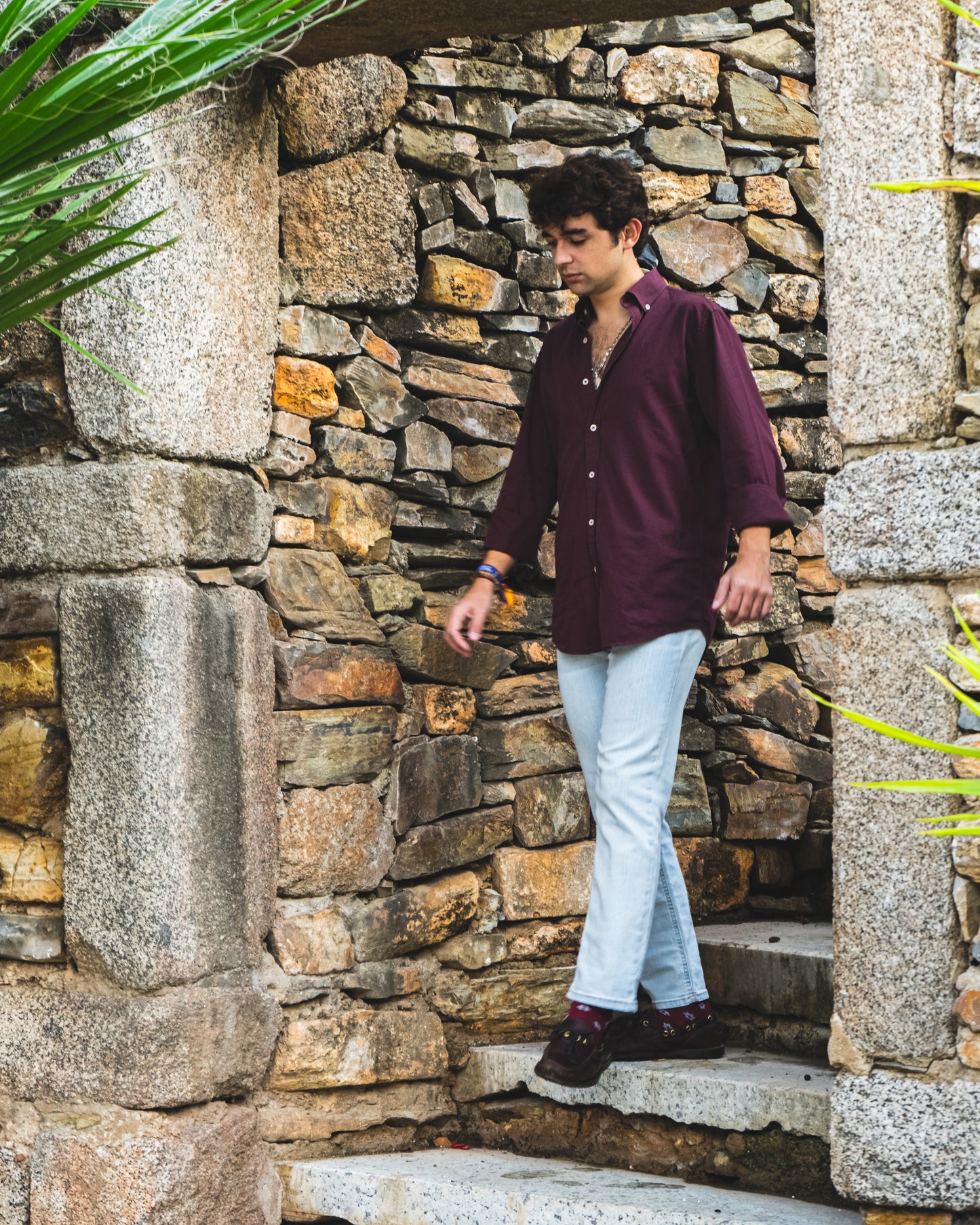 CAMISA OXFORD BURDEOS
