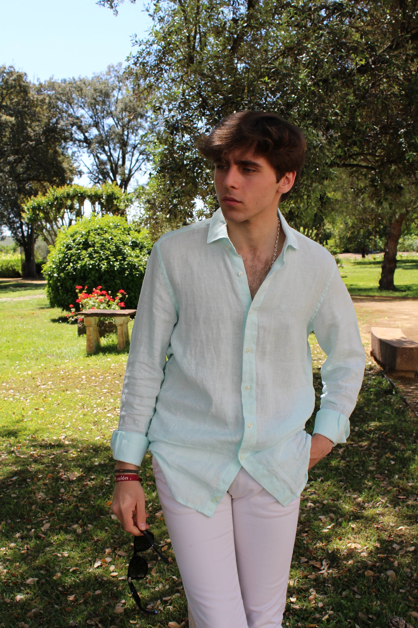 CAMISA LINO VERDE MENTA