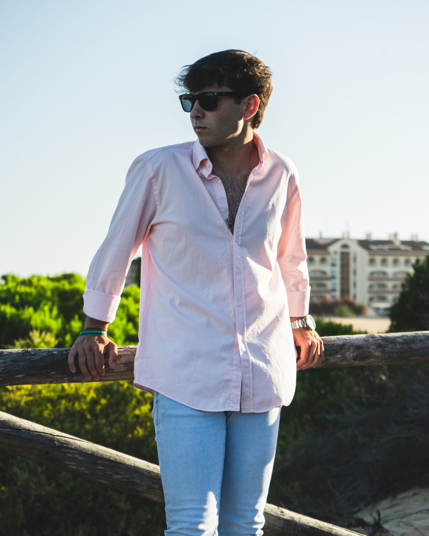 CAMISA SARGA ALGODÓN ROSA