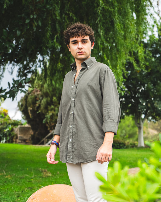 CAMISA OXFORD VERDE CAZA