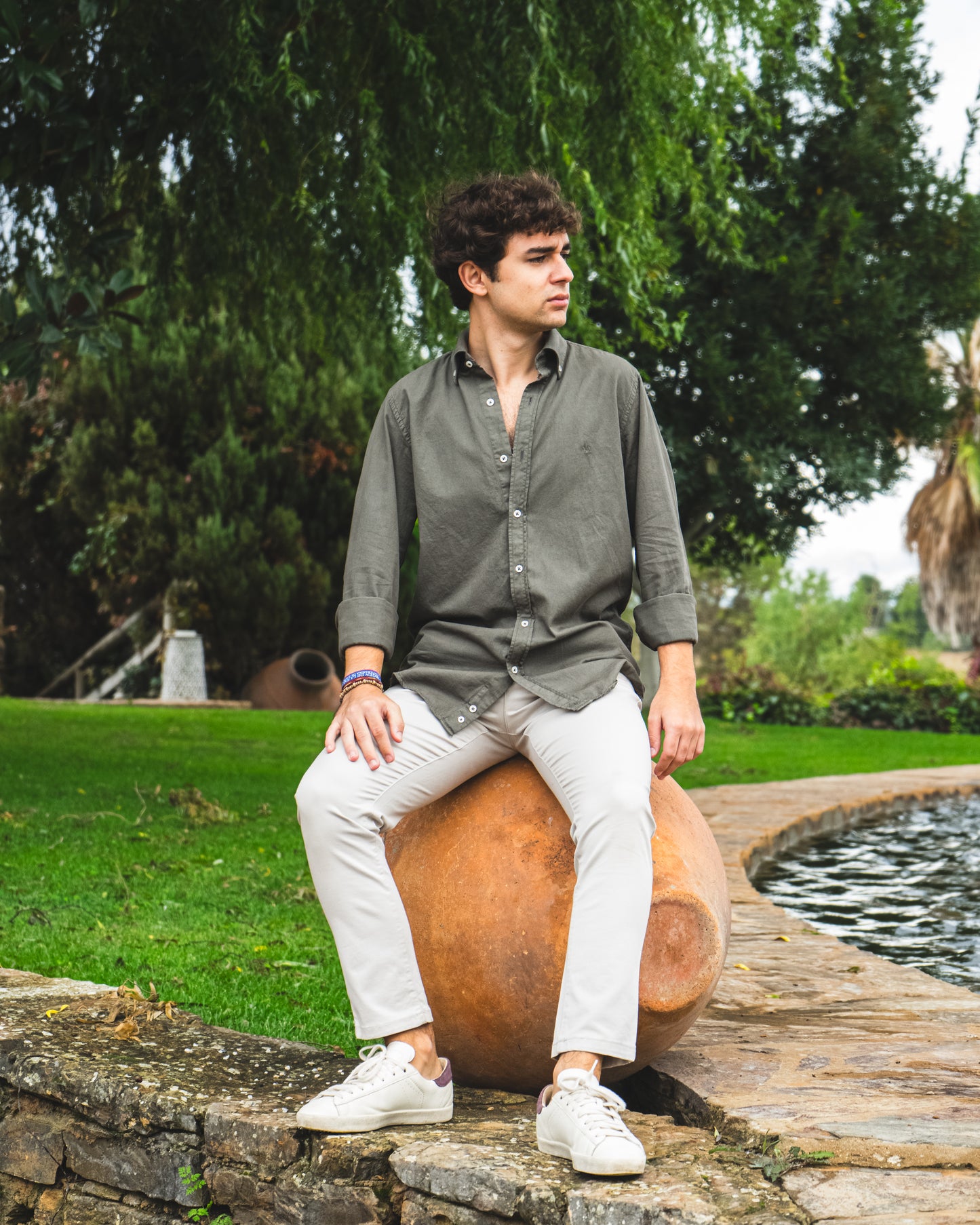 CAMISA OXFORD VERDE CAZA