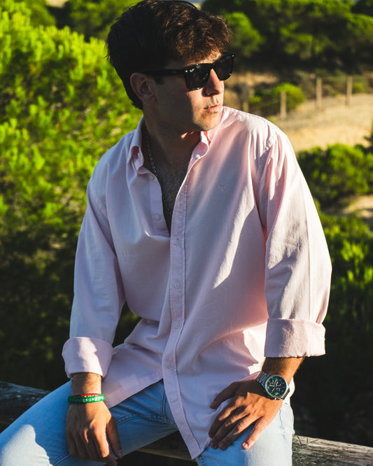 CAMISA SARGA ALGODÓN ROSA