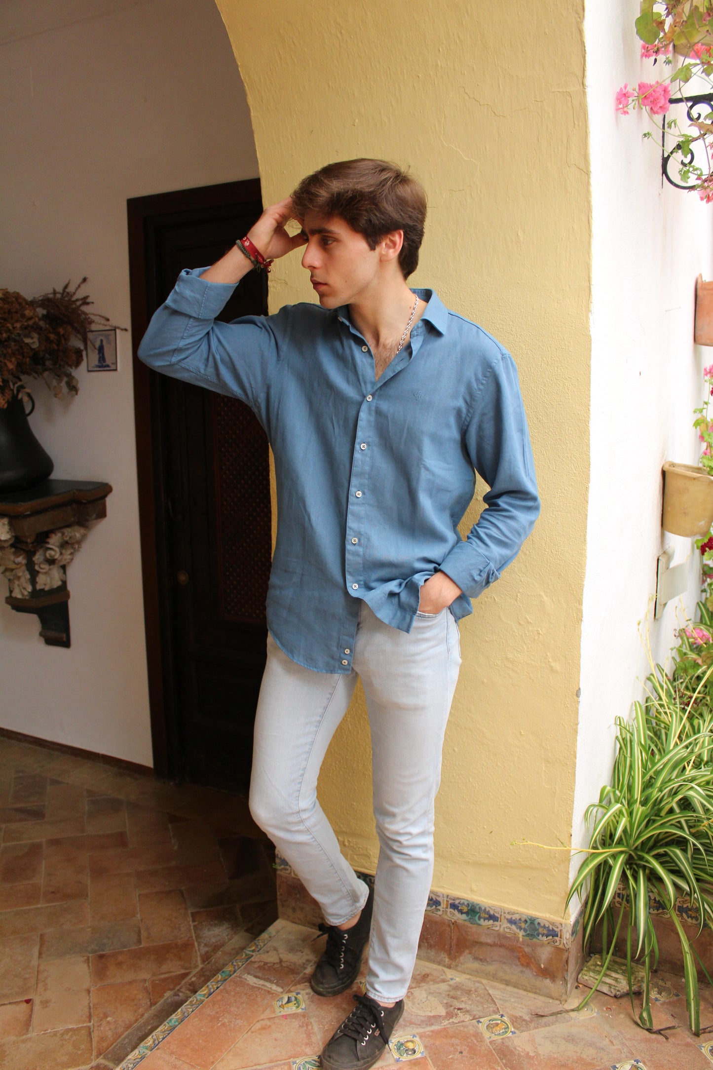 CAMISA LINO AZUL BAHÍA