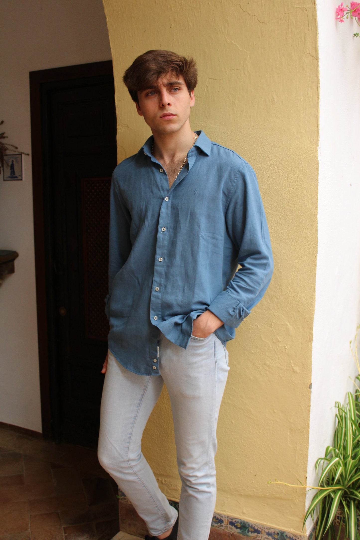 CAMISA LINO AZUL BAHÍA