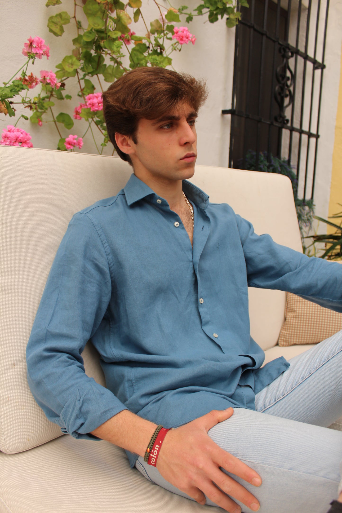 CAMISA LINO AZUL BAHÍA