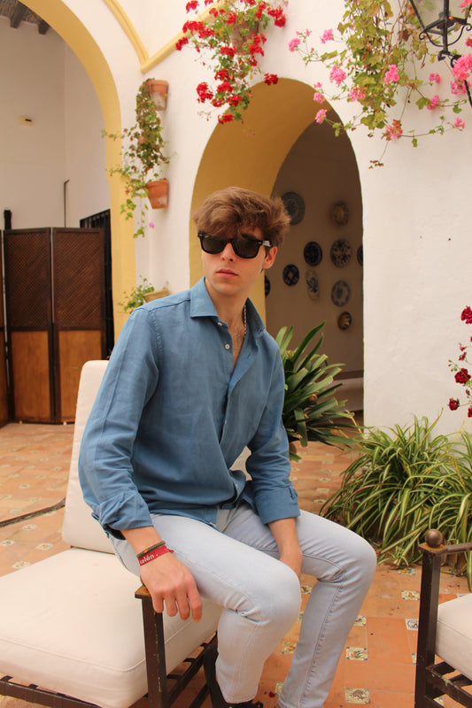 CAMISA LINO AZUL BAHÍA