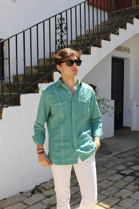 GUAYABERA LINO VERDE