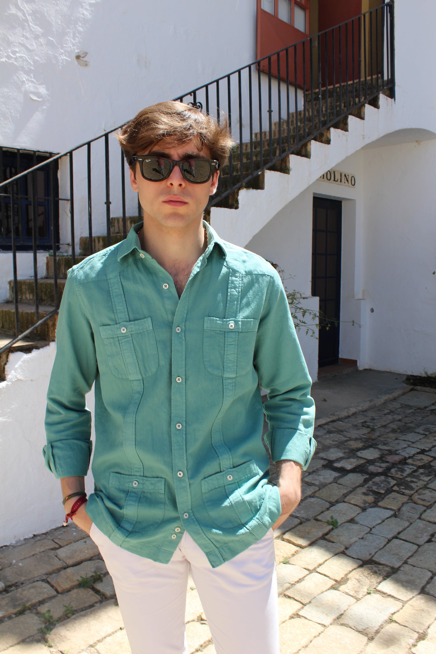 GUAYABERA LINO VERDE